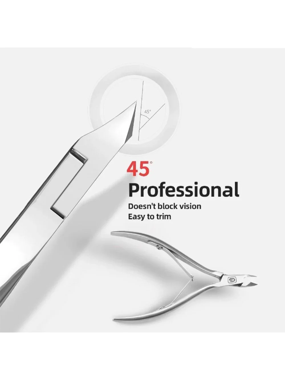 Professional Stainless Steel Cuticle Trimmer & Nippers - Sharp Nail Tool for